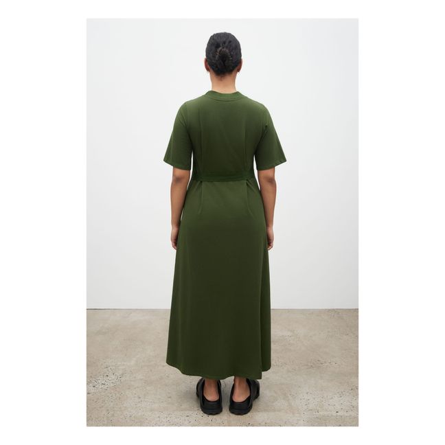 T-Shirtkleid Swing Bio-Baumwolle | Dunkelgrün