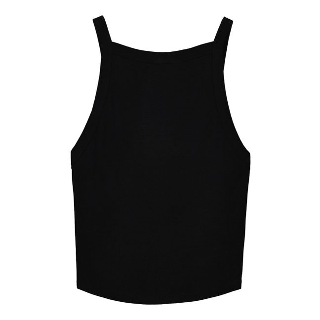 Organic Cotton Low Back Tank Top | Negro