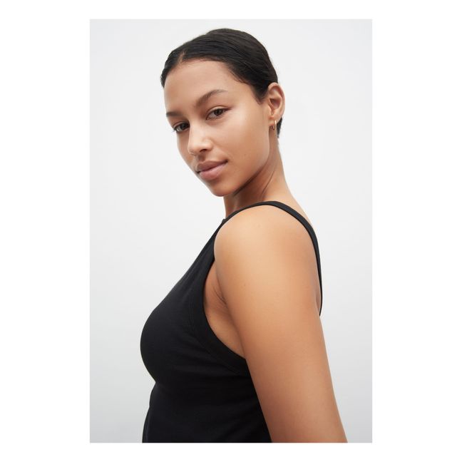 Débardeur Low Back Coton Bio | Noir