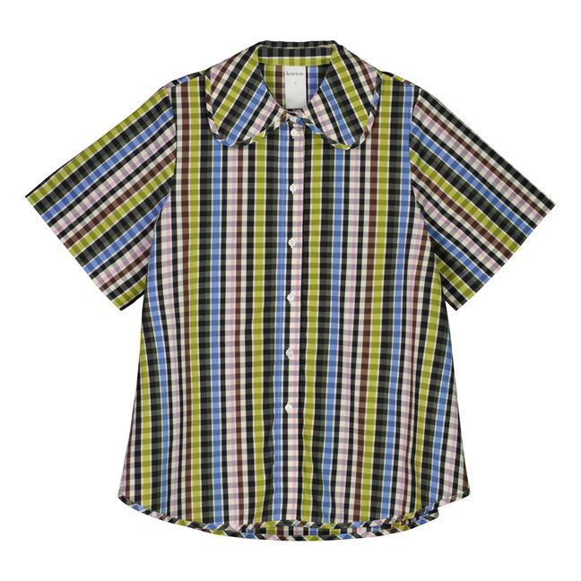 Camisa de cuadros de algodón orgánico Petal | Verde