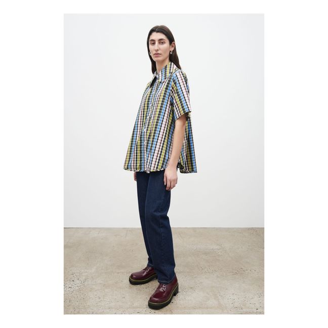 Camisa de cuadros de algodón orgánico Petal | Verde