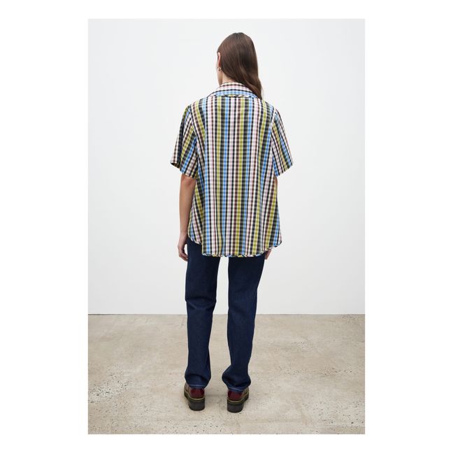 Camisa de cuadros de algodón orgánico Petal | Verde