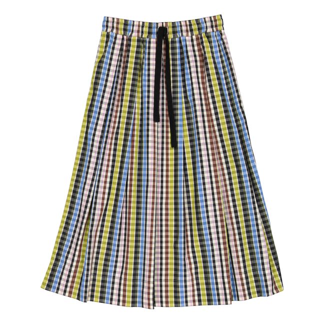 Organic Cotton Riley Checked Skirt | Verde