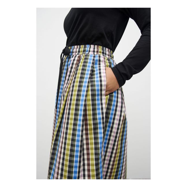 Organic Cotton Riley Checked Skirt | Verde