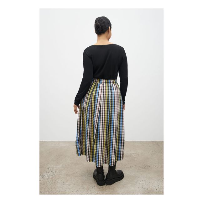 Organic Cotton Riley Checked Skirt | Green