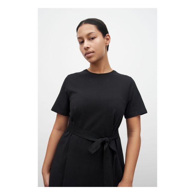 Kleid A-Linie Bio-Baumwolle | Schwarz