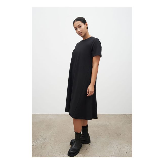 Kleid A-Linie Bio-Baumwolle | Schwarz