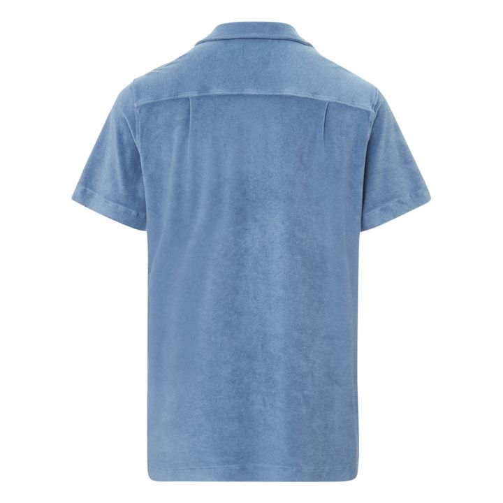 Terry Cloth Short Sleeve Shirt | Blu- Immagine del prodotto n°5