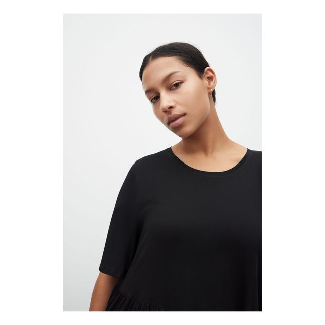 Robe Tiered Coton Bio | Noir