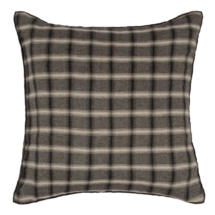 Highlands Washed Linen Pillowcase | Dark grey- Product image n°0