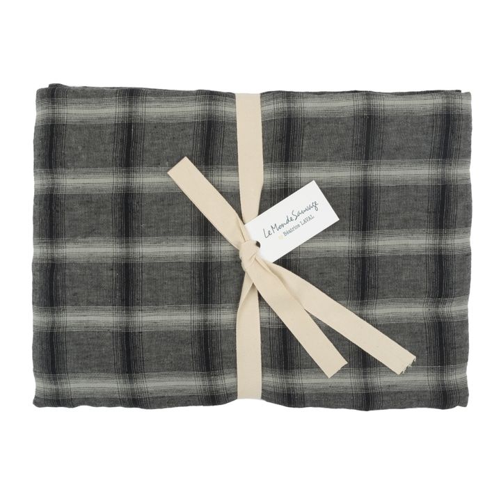 Taie d'oreiller Highlands en lin lavé | Gris foncé- Image produit n°4