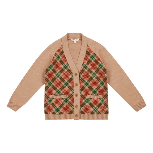 Cárdigan de lana merina y jacquard Bailey | Camel