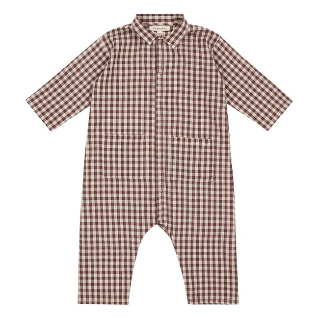 Cosmos Check Jumpsuit | Chocolate