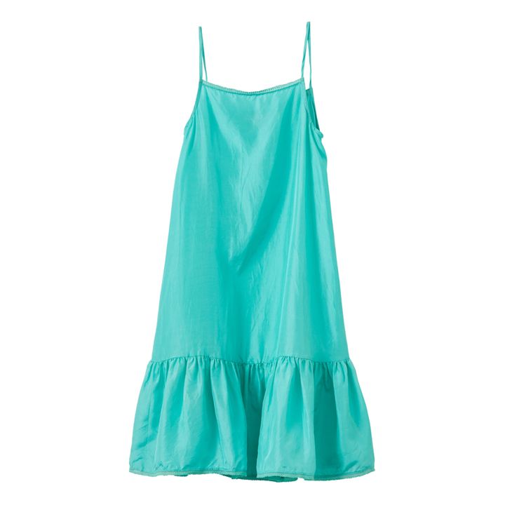 Grape Strappy Silk Dress | Turquoise- Product image n°0