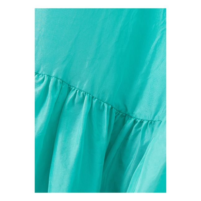 Grape Strappy Silk Dress | Turquoise