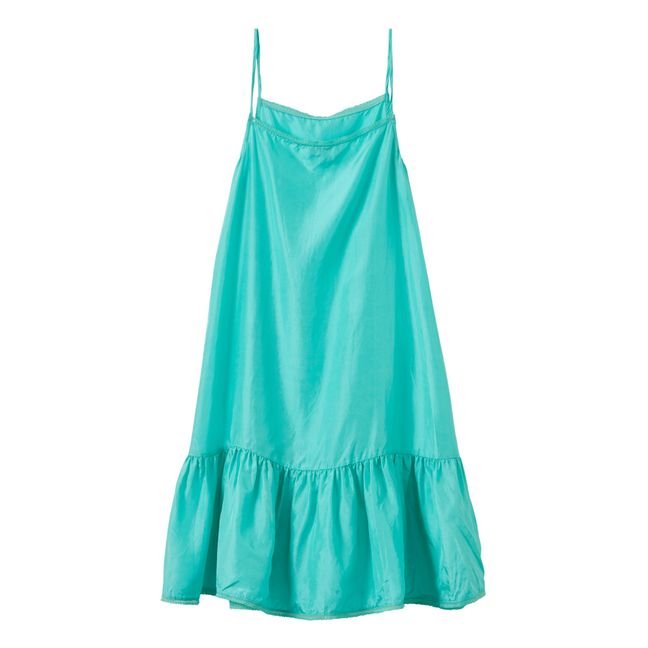 Grape Strappy Silk Dress | Turquoise