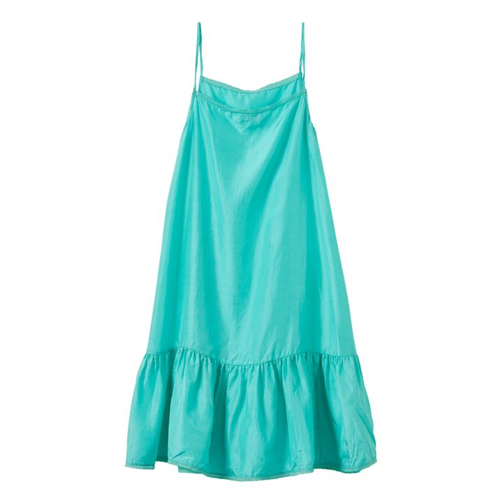 Grape Strappy Silk Dress | Turquoise- Product image n°3