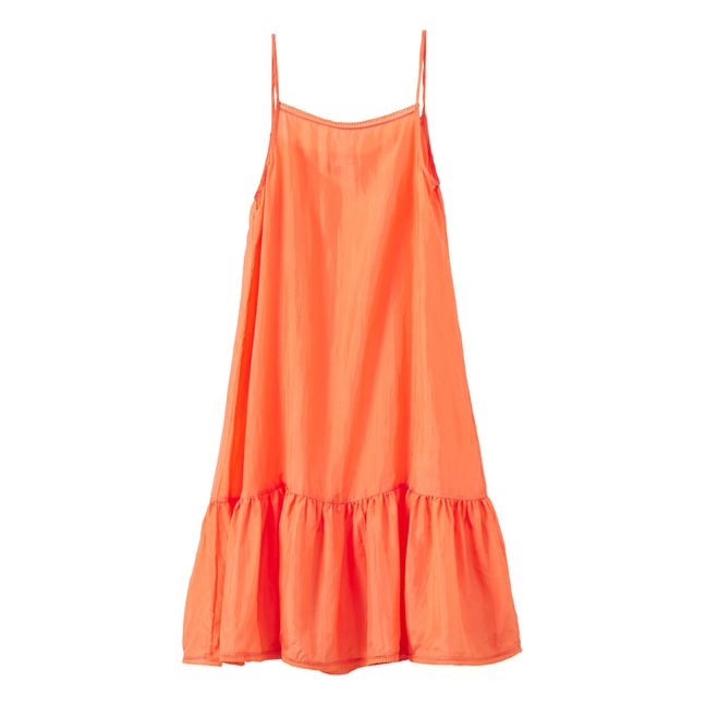 Vestido con tirantes de seda color turquesa | Naranja