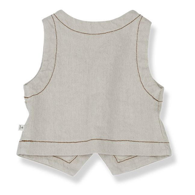 Ärmellose Weste aus Leinen Dario | Beige