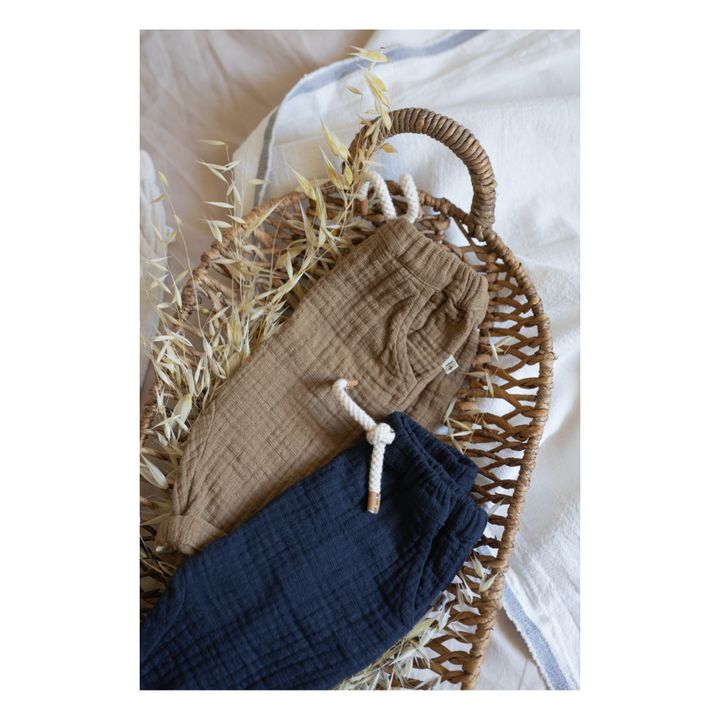 Pantaloni Gabi in mussola | Blu marino- Immagine del prodotto n°1