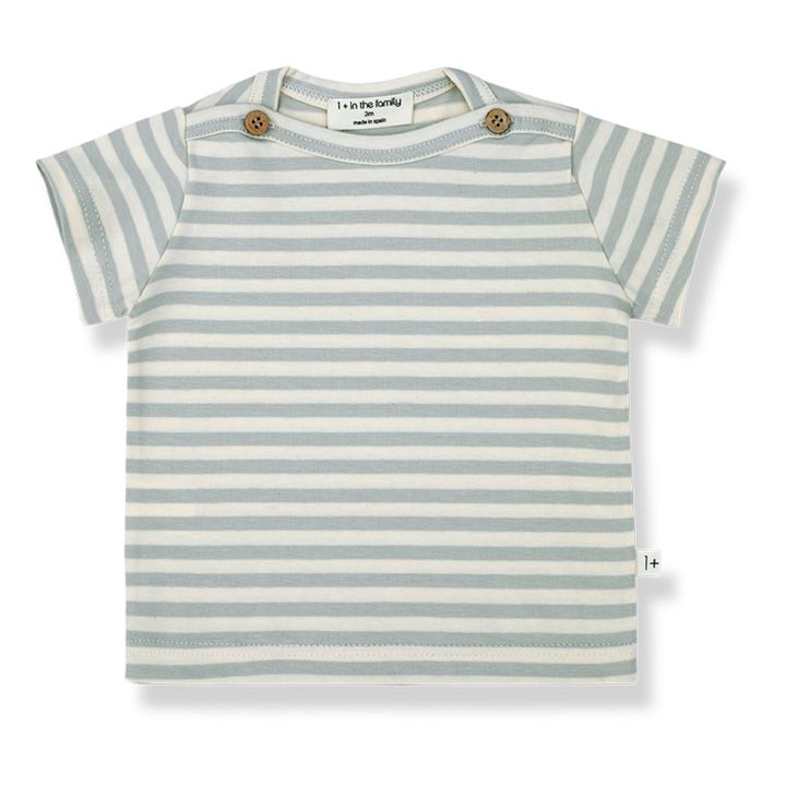 Gestreiftes T-Shirt Jersey Ken | Blasses Grün- Produktbild Nr. 0