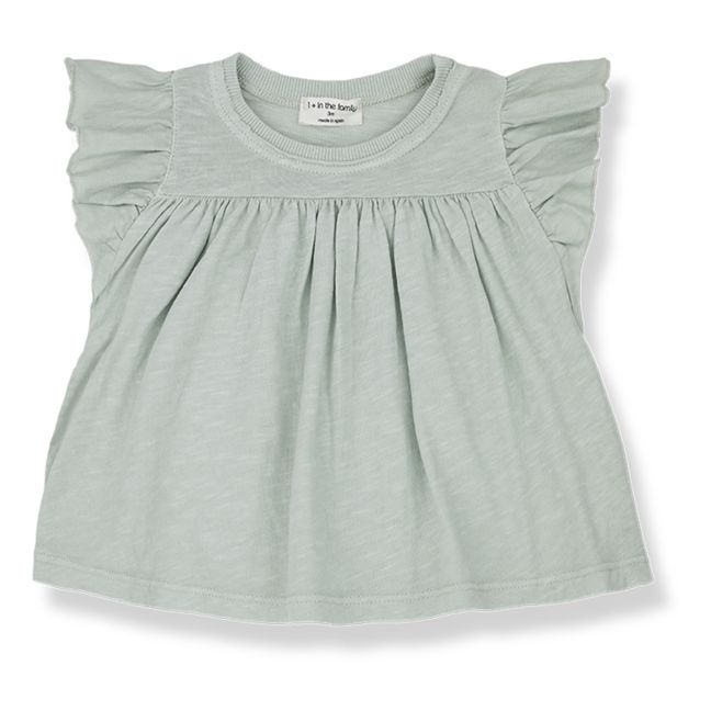 Blusa con volantes Ariadna | Verde Pálido