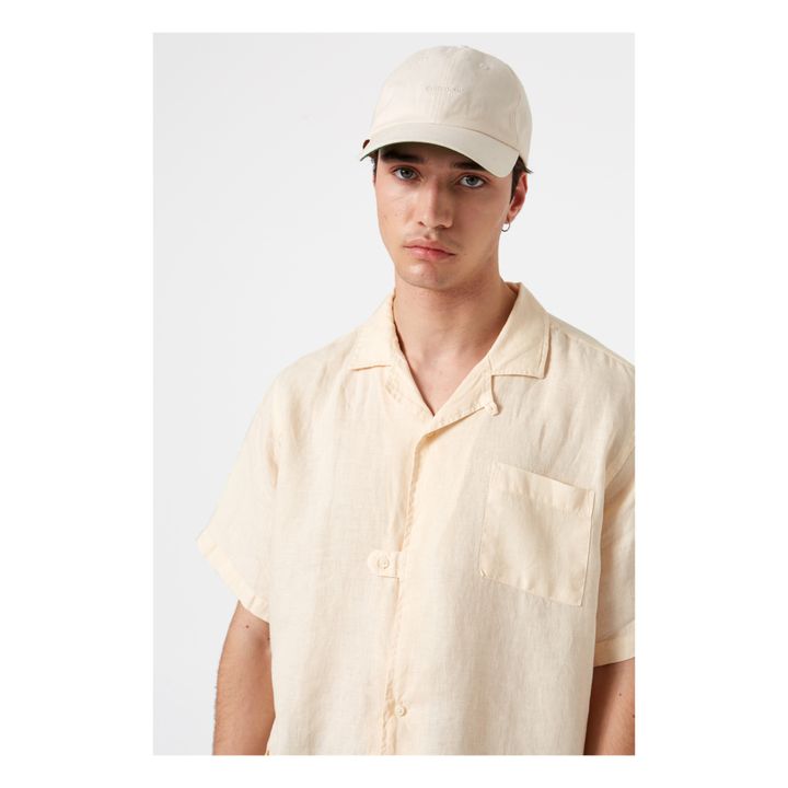 Camisa de manga corta lino | Amarillo palo- Imagen del producto n°2