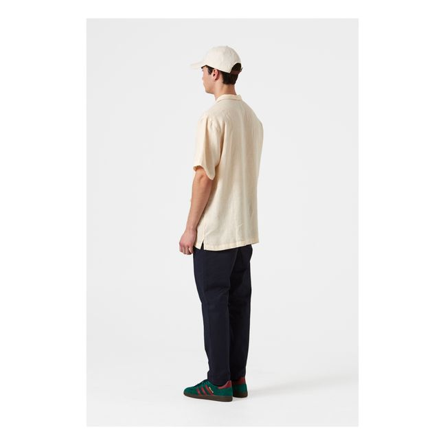 Linen Short Sleeve Shirt | Giallo chiaro