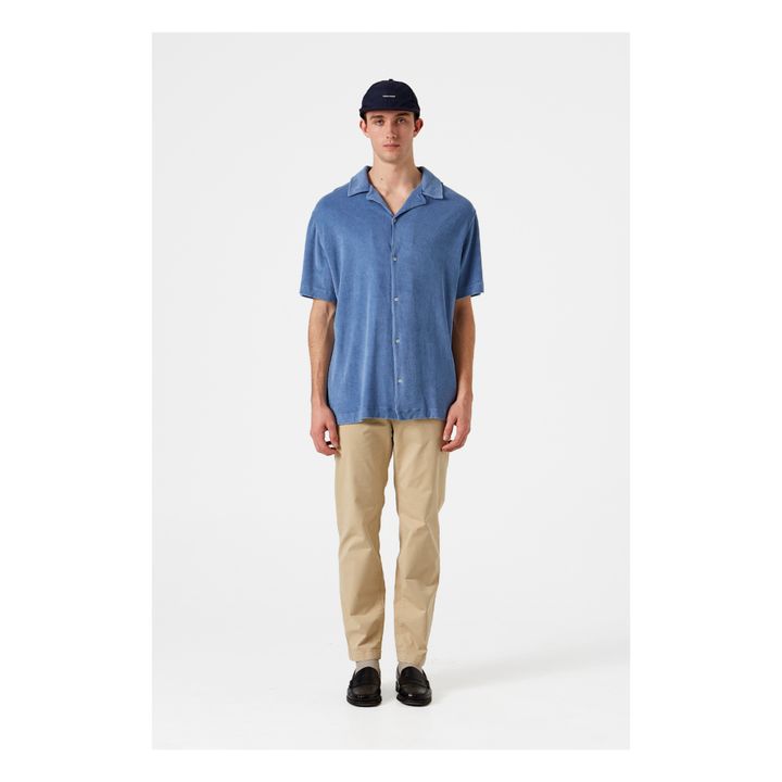 Terry Cloth Short Sleeve Shirt | Blu- Immagine del prodotto n°1