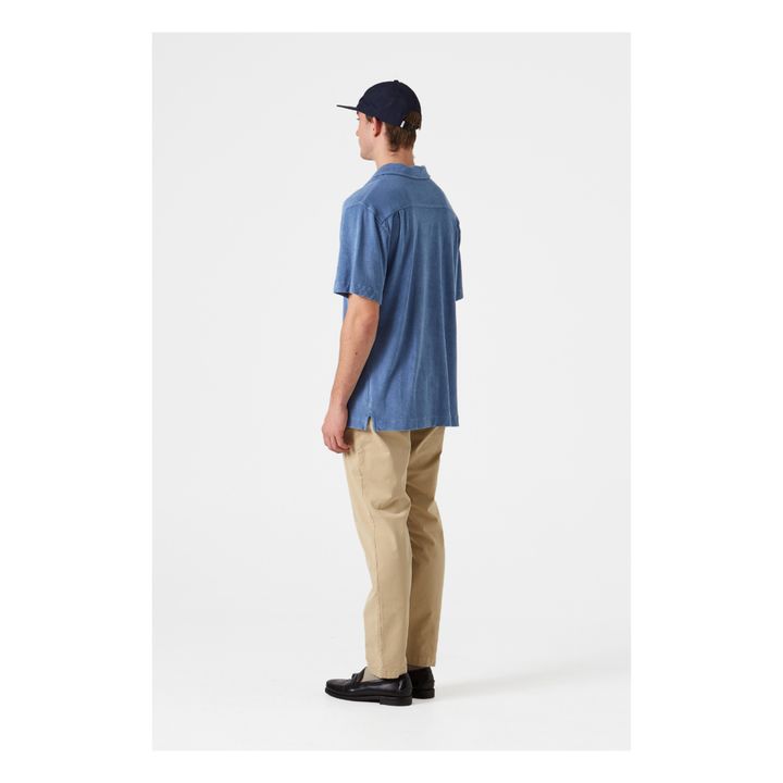 Terry Cloth Short Sleeve Shirt | Blu- Immagine del prodotto n°4