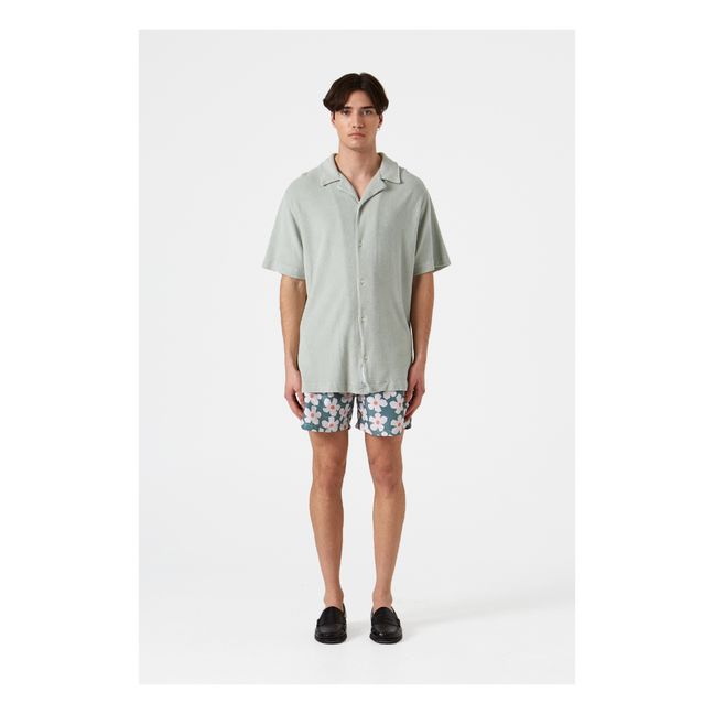 Terry Cloth Short Sleeve Shirt | Salvia