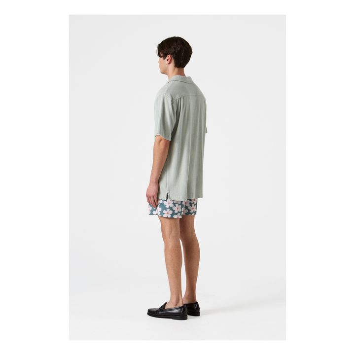Terry Cloth Short Sleeve Shirt | Salvia- Immagine del prodotto n°3