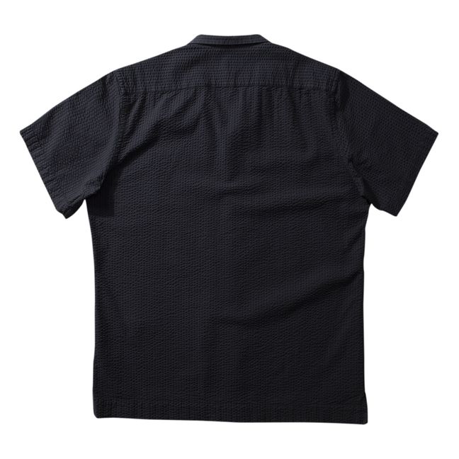 Camisa de manga corta de Seersucker | Azul Marino