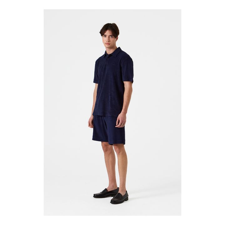 Terry Cloth Polo Shirt | Blu marino- Immagine del prodotto n°2