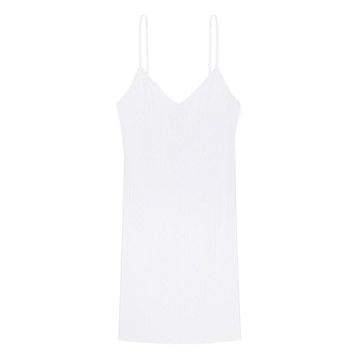 Vestido de pointelle de algodón orgánico Cami | Blanco- Imagen del producto n°0