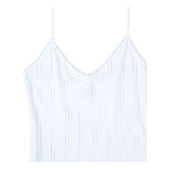 Pointelle Organic Cotton Cami Dress | Weiß