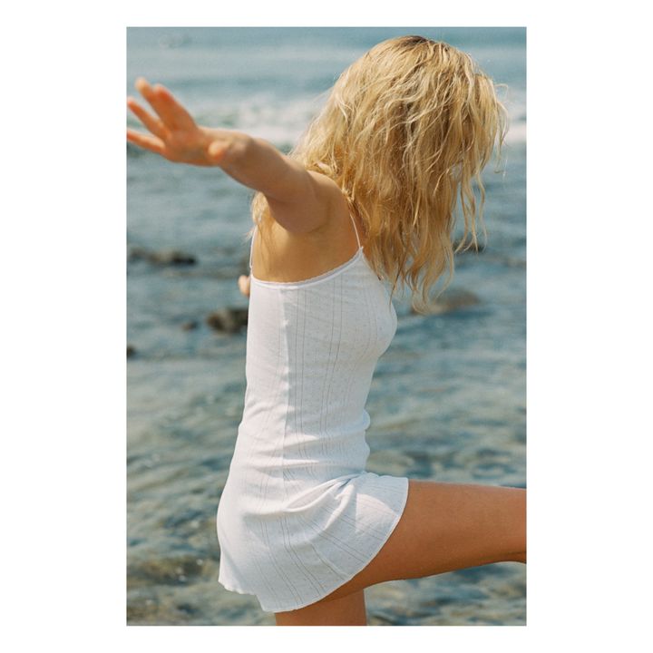 Vestido de pointelle de algodón orgánico Cami | Blanco- Imagen del producto n°2