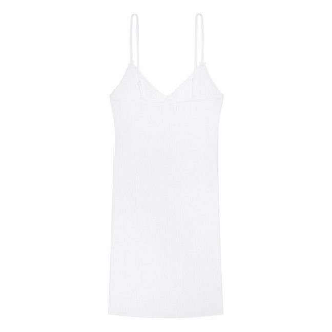 Robe Cami Pointelle Coton Bio | Blanc