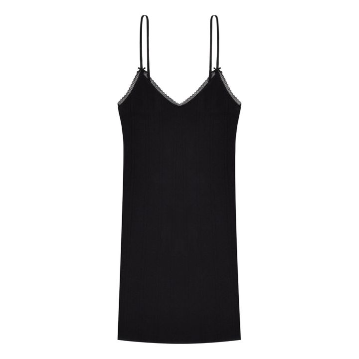 Cou Cou Intimates - Pointelle Organic Cotton Cami Dress - Black