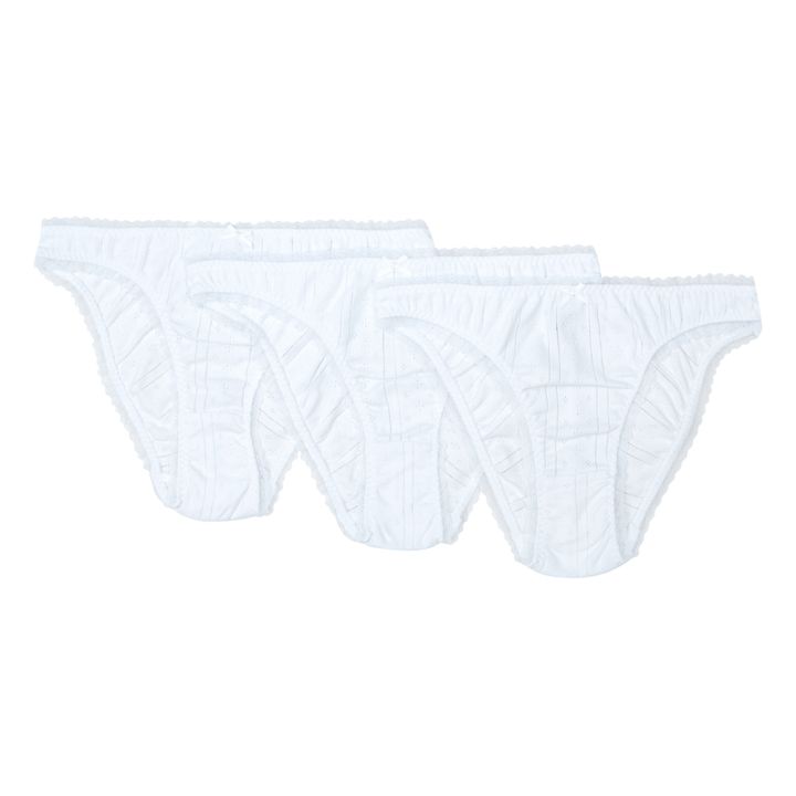 Pack de 3 Culottes Hautes Pointelle Coton Bio | Blanc- Image produit n°0