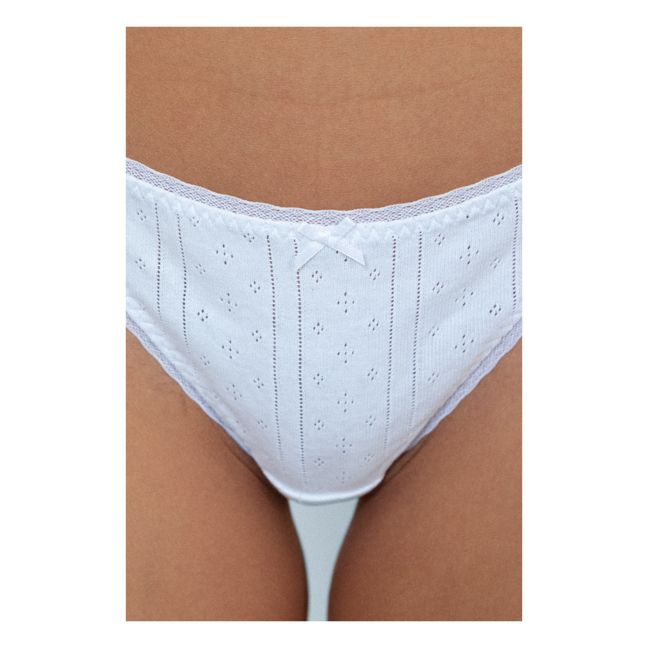 Cou Cou Intimates - Pack of 3 Pointelle Organic Cotton Thongs - White