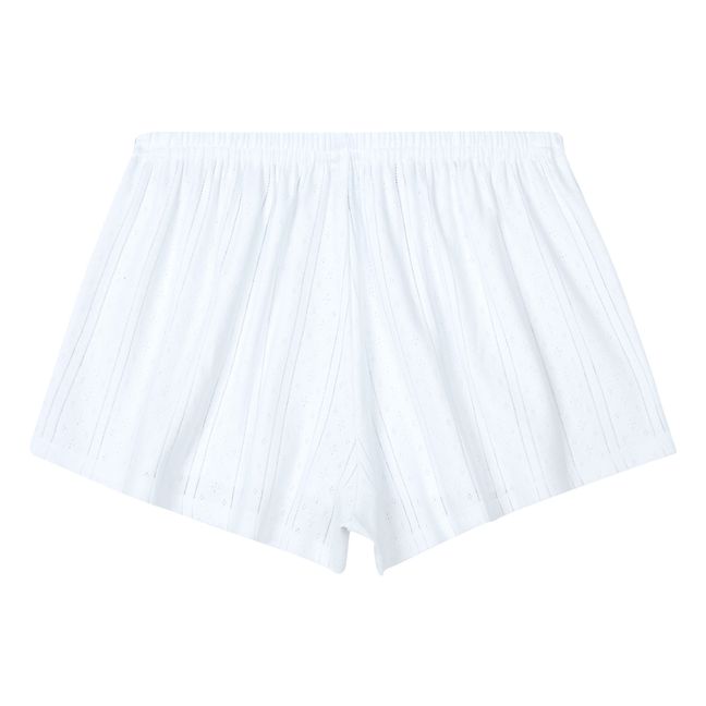 Pointelle Organic Cotton Shorts | Weiß