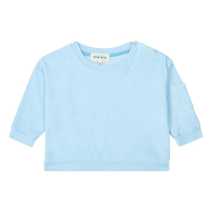 Sweatshirt Frottee Simo | Blassblau- Produktbild Nr. 0