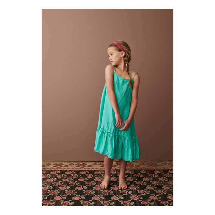 Grape Strappy Silk Dress | Turquoise- Product image n°1