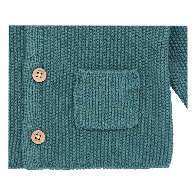 Strickjacke aus Bio-Baumwolle mit Taschen | Graublau