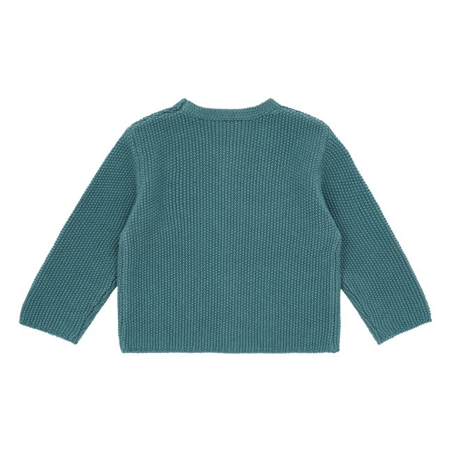 Cardigan Coton Bio Poche | Bleu gris