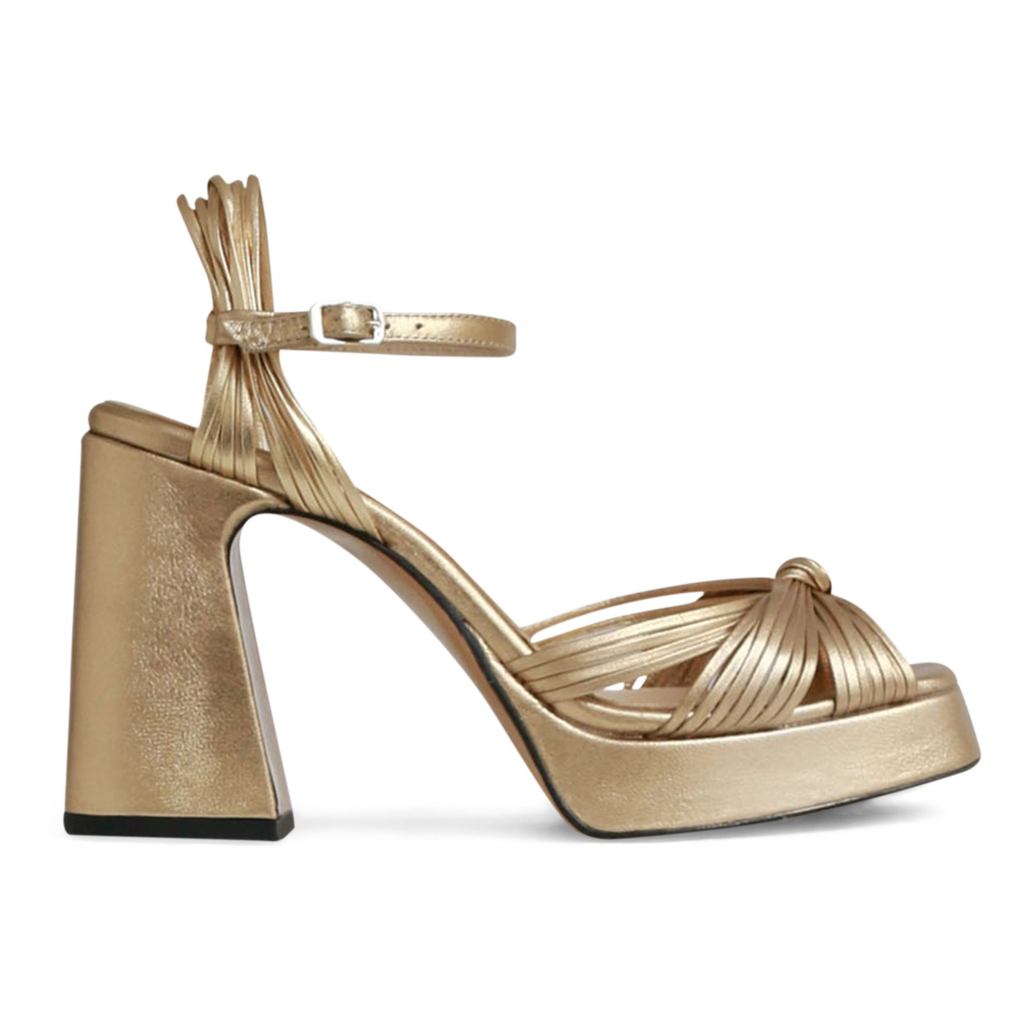 Gucci allie knotted sandals on sale gold