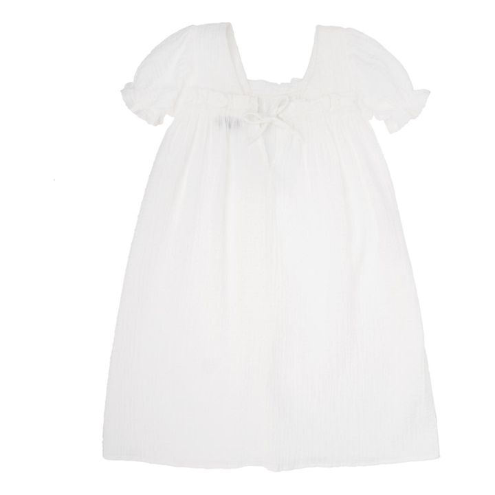 Organic Cotton Muslin Dress | White- Product image n°0