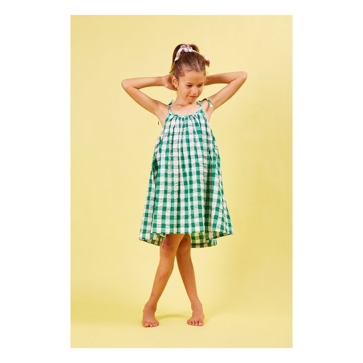 Dorothee Organic Cotton Dress | Verde- Immagine del prodotto n°1