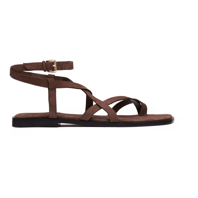 Collaboration A.Emery x Matteau Sandales Evia Suede | Chocolat